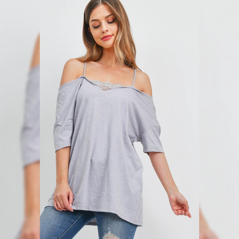 Cold Shoulder Lace Top